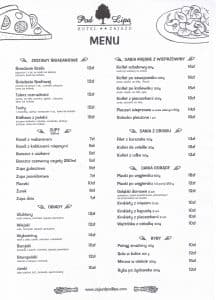 Menu Zajazd Pod Lipą